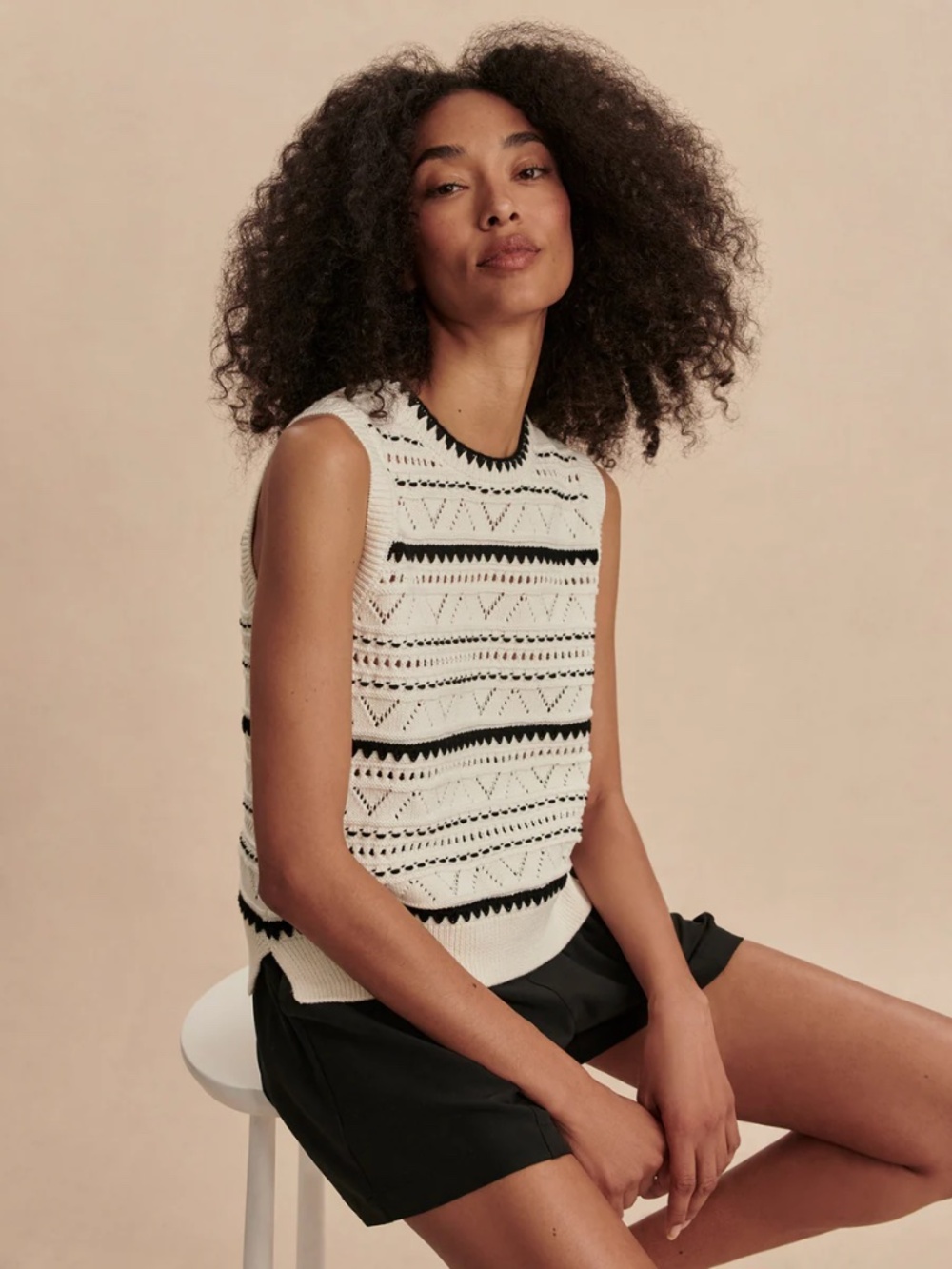 Varley Athena Pointelle Knit Sweater Vest VAR02530